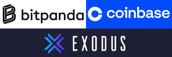 Bitpanda Coinbase Exodus Wallets