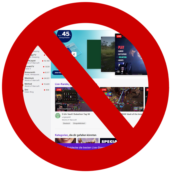 Kick.com gegen Twitch Symbolbild