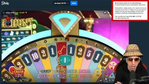 Scurrows spielt Crazy Time im Stake Casino